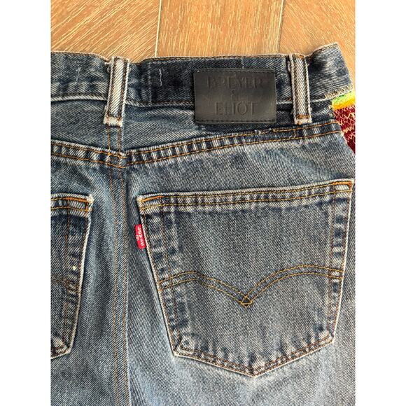 Breyer & Eliot reworked vintage levi jeans boho bell bottom one of a kind sz 26 - Picture 5 of 9